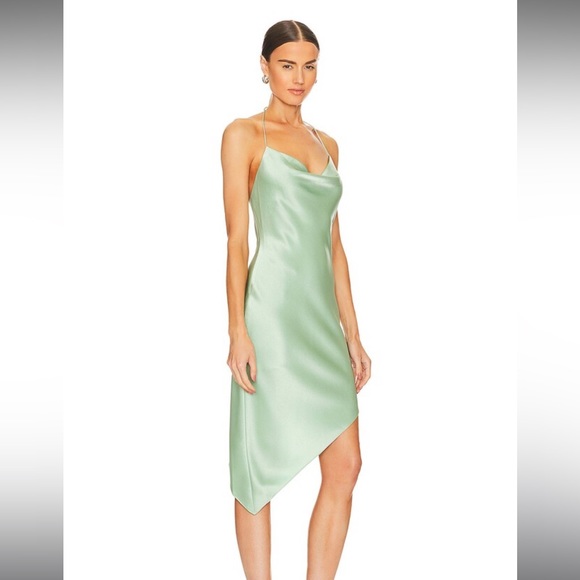 Alice + Olivia Dresses & Skirts - NWT - Alice + Olivia Harmony Asymmetric Halter Dress - S4 - Sage